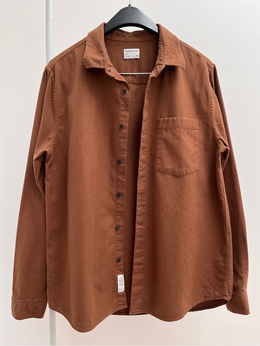Frank and Oak yak wool flannel shirt M long sleeve organic cotton button up fall - Picture 3 of 10